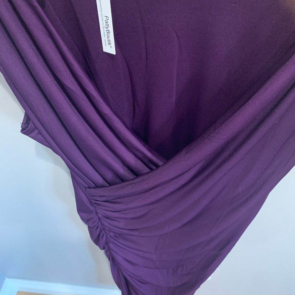 Plum body con wrap dress